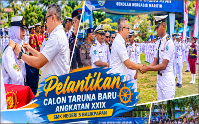 PELANTIKAN CALON TARUNA BARU ANGKATAN XXIX SMKN 5 BALIKPAPAN: MENGUKUHKAN KARAKTER, KOMPETENSI, DAN SEMANGAT PENGABDIAN UNTUK KALIMANTAN TIMUR